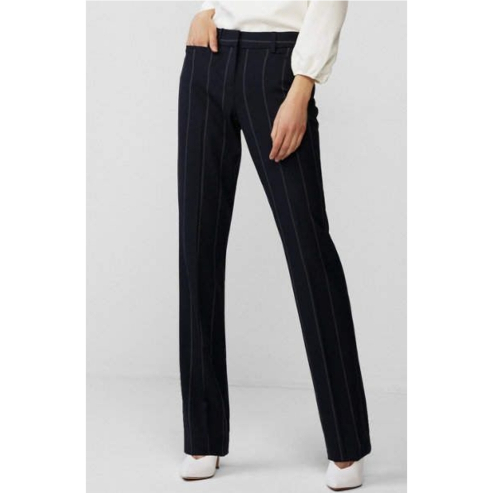 Express columnist barely boot mid rise striped navy pant Size 6r